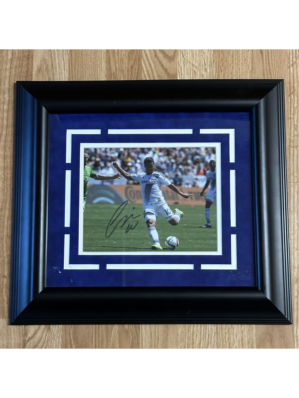 Giovani dos Santos Signed Custom Framed Photo 17x19 JSA COA LA Galaxy